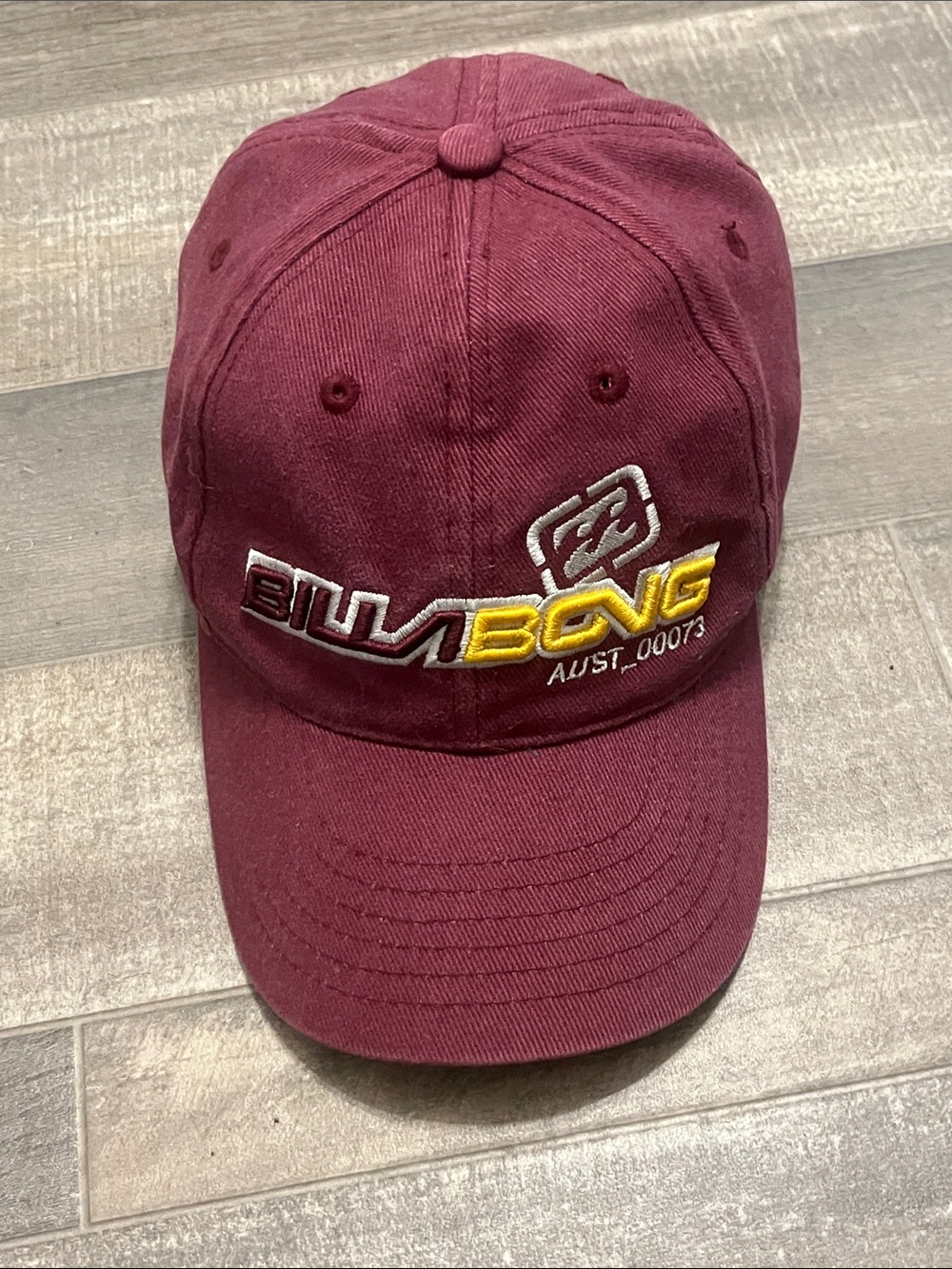 Billabong Maroon Cap with Yellow & White Logo